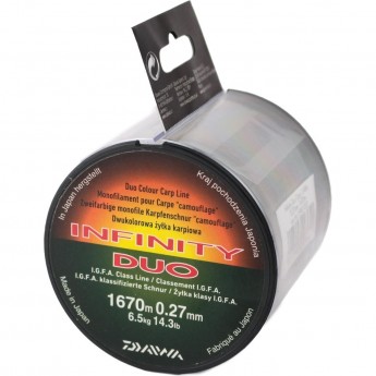 Леска DAIWA Infinity Duo Carp 1670м 0,27мм Леска DAIWA Infinity Duo Carp 1670м 0,27мм