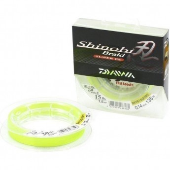Плетеная леска DAIWA Shinobi Braid - 30 Lb (0.20мм) - 135м (ярко-жёлтая) Плетеная леска DAIWA Shinobi Braid - 30 Lb (0.20мм) - 135м (ярко-жёлтая)
