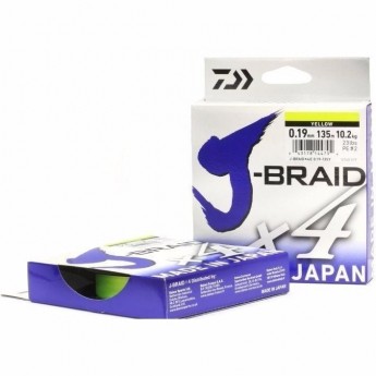 Шнур DAIWA J-Braid X4 0,19мм 135м Yellow Шнур DAIWA J-Braid X4 0,19мм 135м Yellow