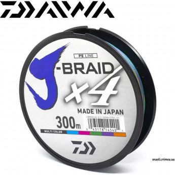 Шнур DAIWA J-Braid X4E 300м 0,33мм Multi Color Шнур DAIWA J-Braid X4E 300м 0,33мм Multi Color